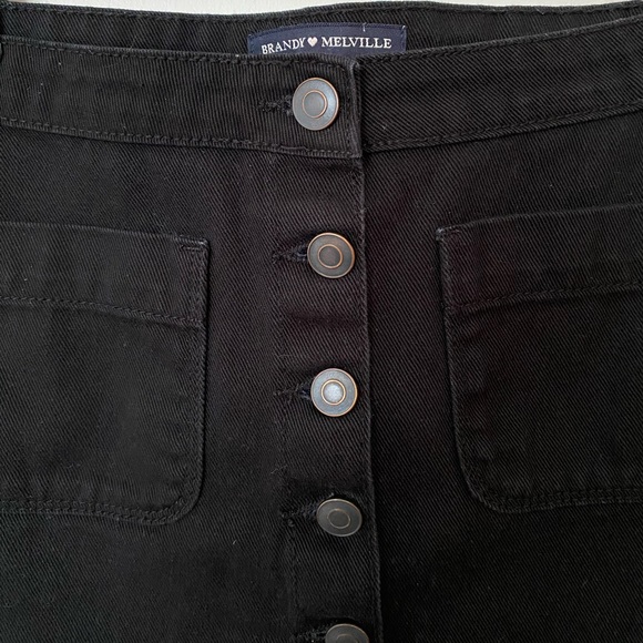 RARE Brandy Melville | Black Button Skirt - Picture 2 of 3
